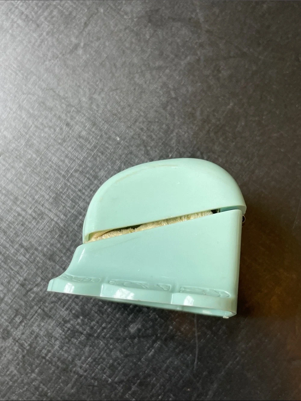 Vintage Art Deco Ring Box Celluloid Plastic Light Blue Embossed Cream Interior